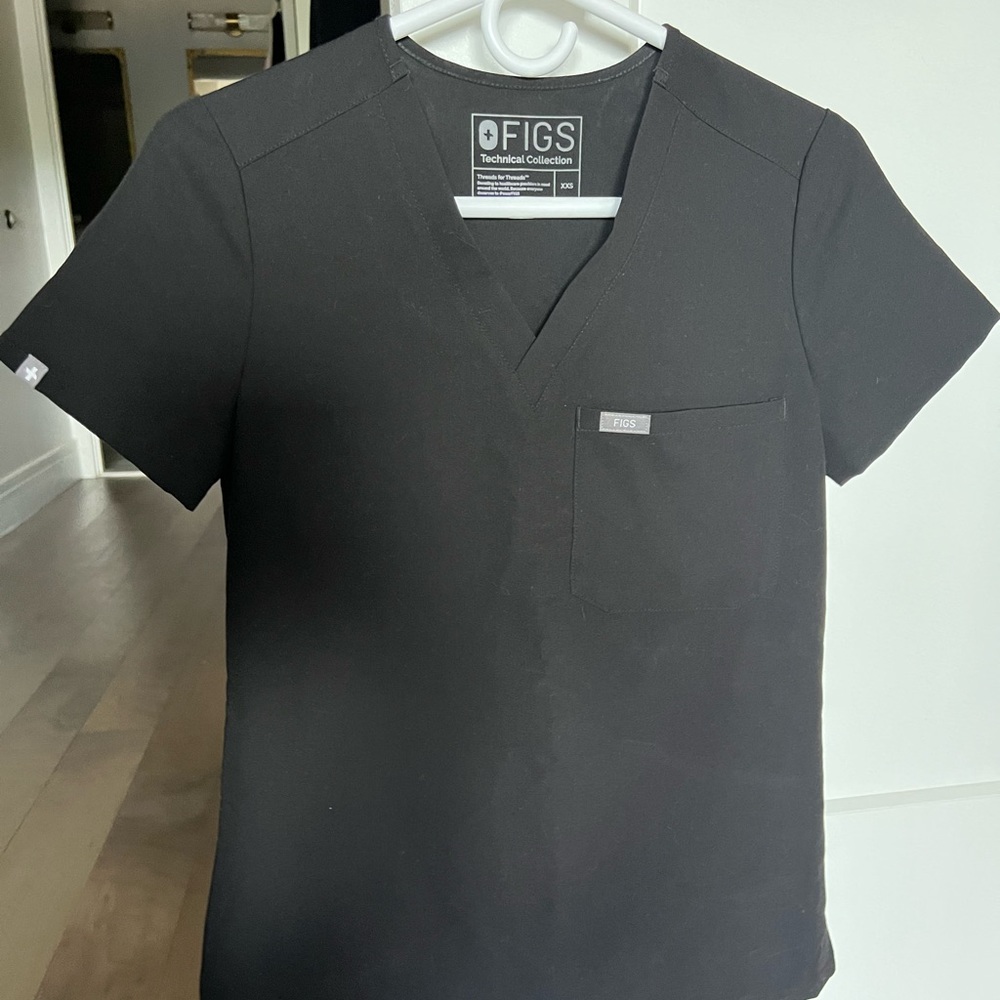 Figs Catarina black petite XXS scrub top